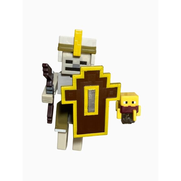 Minecraft Dungeons Skeleton With Shield and Mini Blaze Netherrack  Custom Lot - Picture 1 of 9